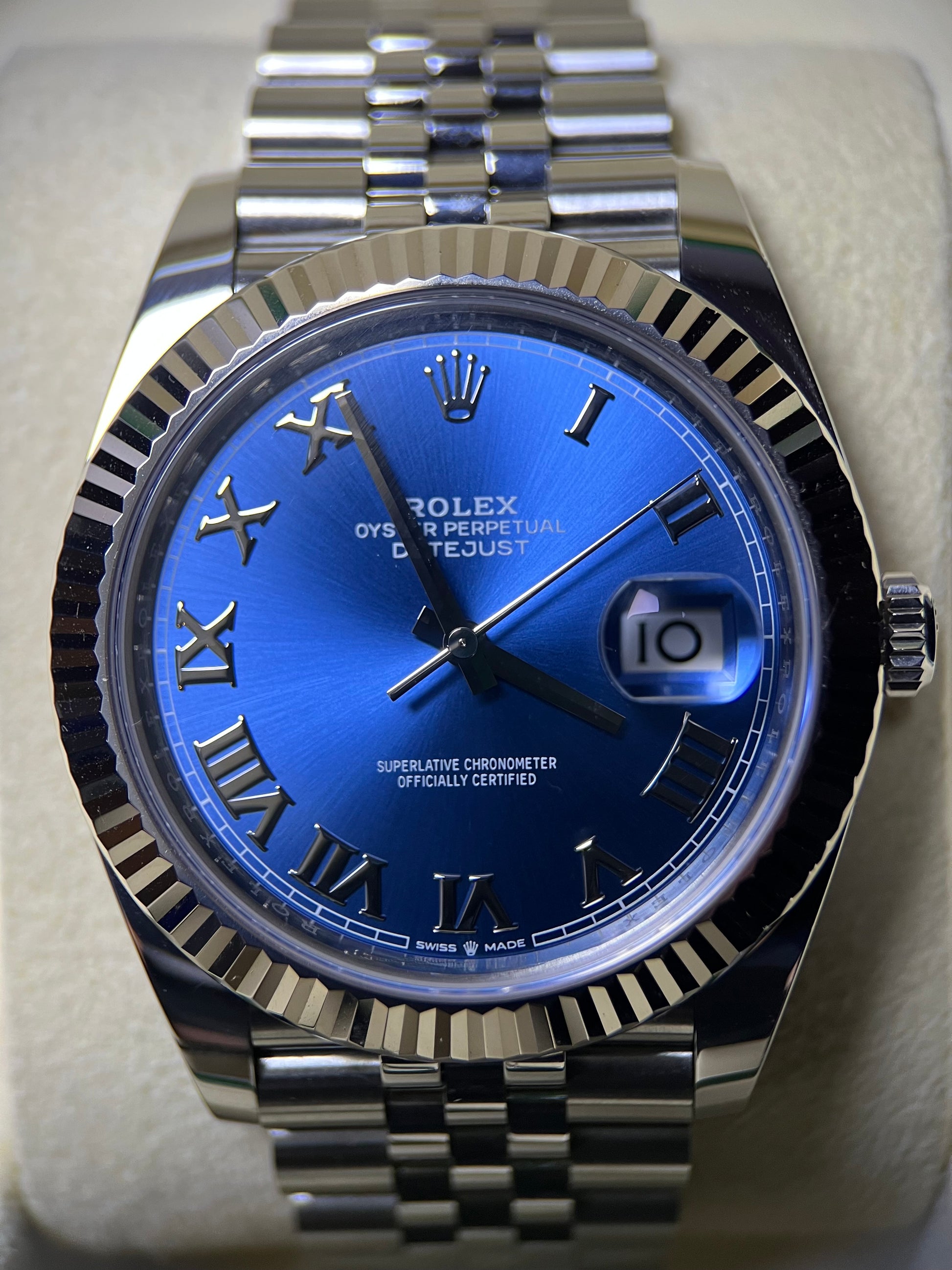 Rolex Datejust 41 Fluted Jubilee Azzuro Blue Dial (2021)