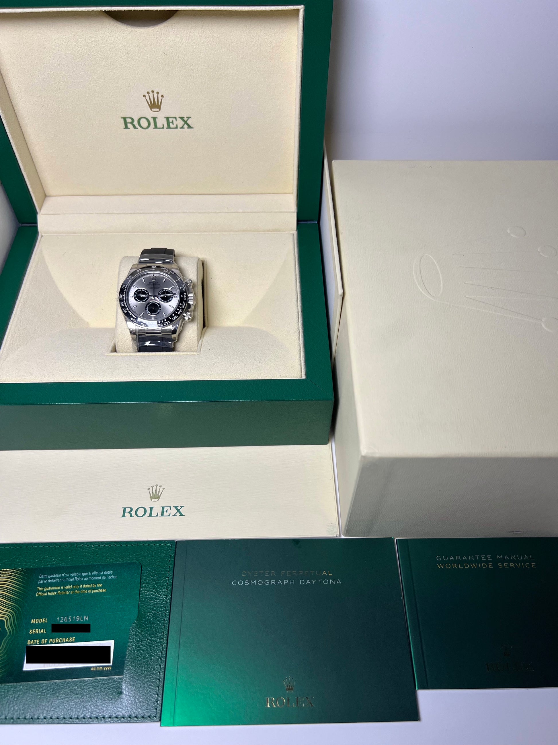 Rolex Ghost Cosmograph Daytona White Gold Oysterflex 126519LN (2025)