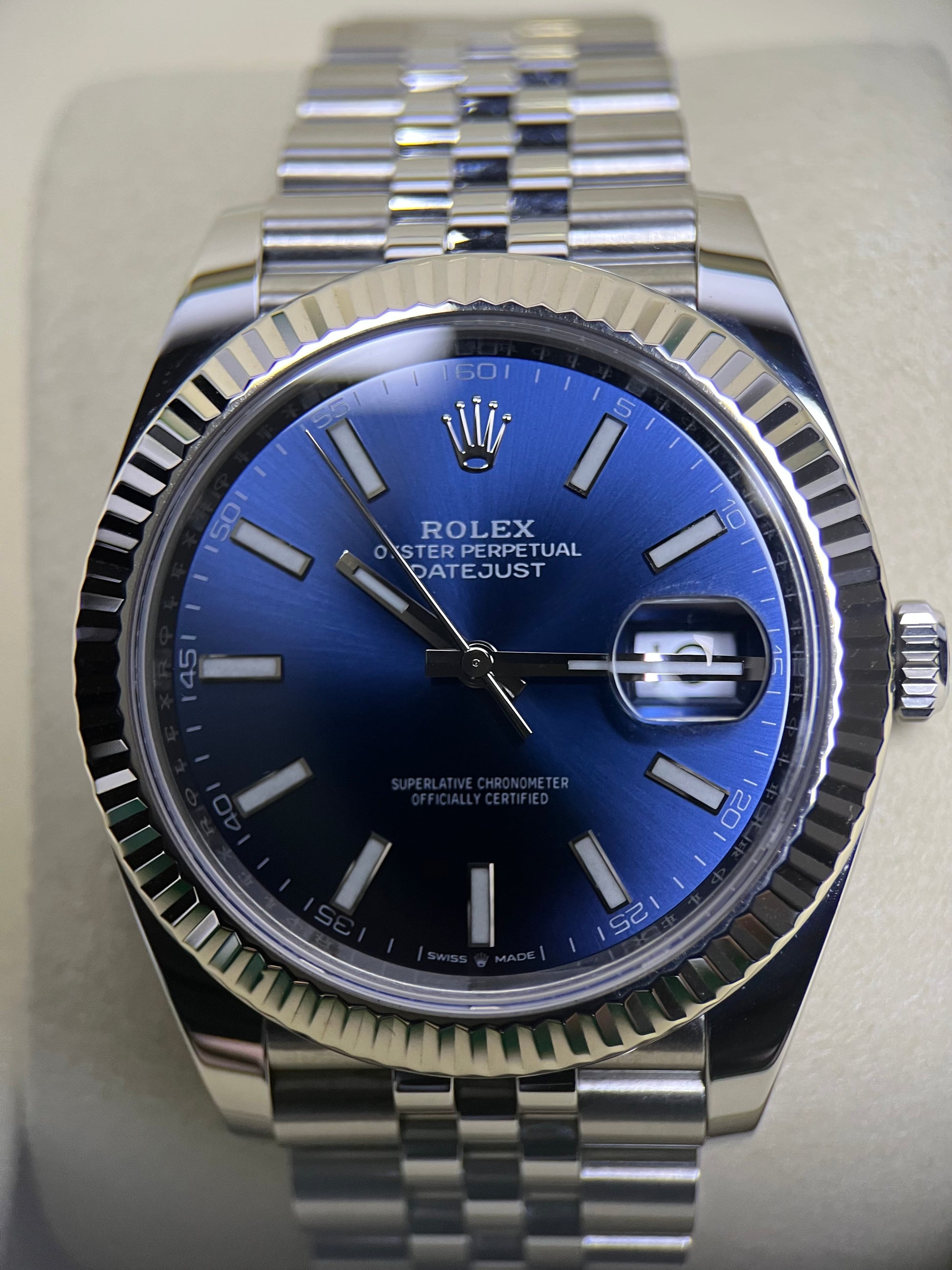 Rolex Datejust 41 Blue Dial Fluted Jubilee 126334 (2025)