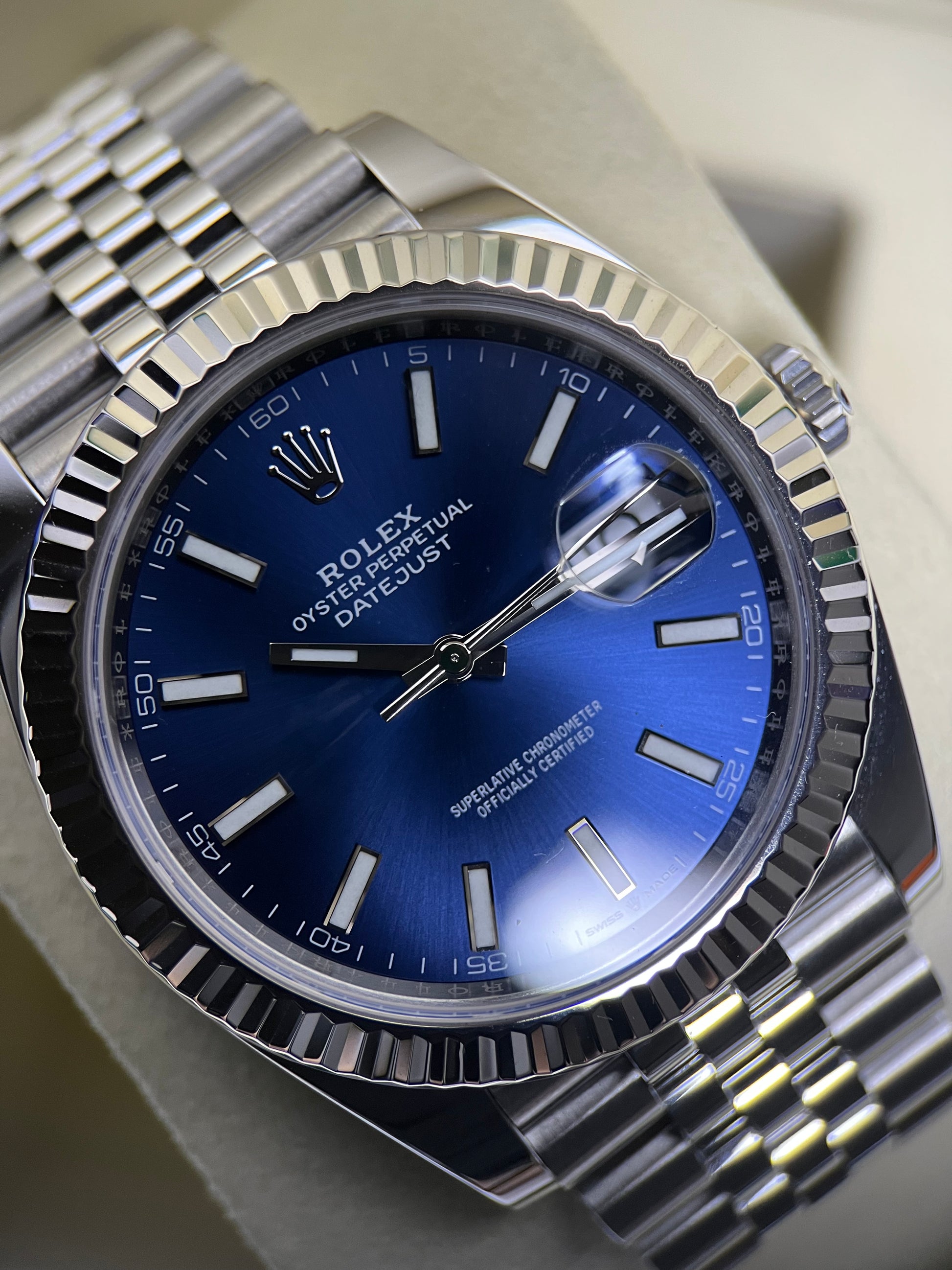 Rolex Datejust 41 Blue Dial Fluted Jubilee 126334 (2025)