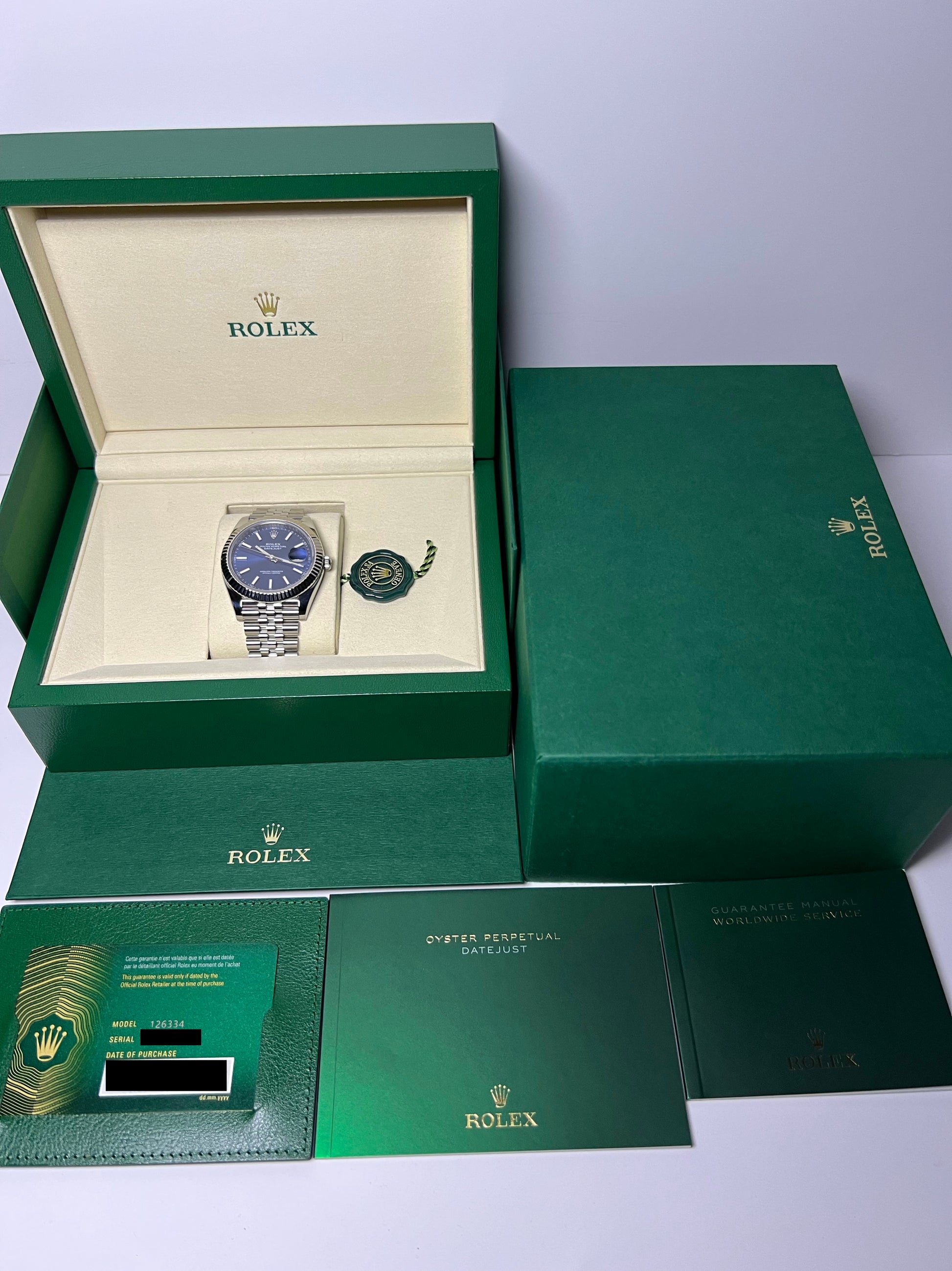 Rolex Datejust 41 Blue Dial Fluted Jubilee 126334 (2025)