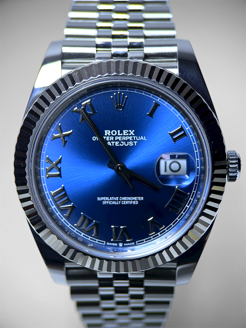 Rolex Datejust 41 Fluted Jubilee Azzuro Blue Dial (2021)